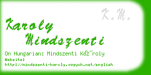 karoly mindszenti business card